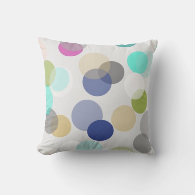 Multicolor Spotlight Polka Dots Throw Pillow (Front)