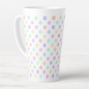 Multicolor Spots on White Latte Mug