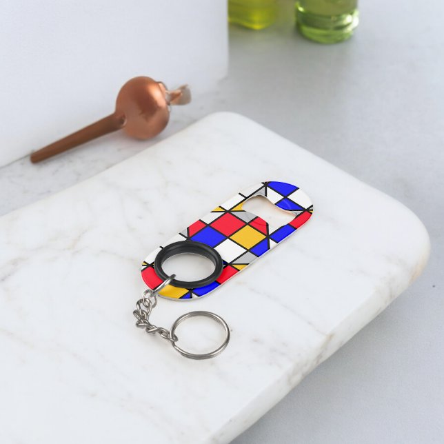 Multicolor Squares Geometric Pattern (Bottle Openers)