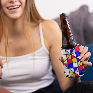 Multicolor Squares Geometric Pattern Can Cooler