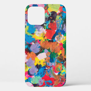 multicolor stained background made with paintbrush iPhone 12 case