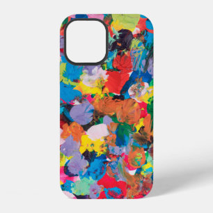multicolor stained background made with paintbrush iPhone 12 case
