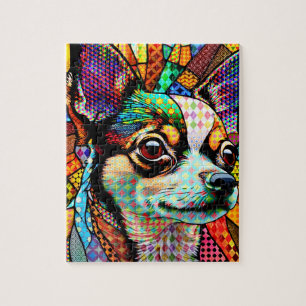 Multicolor Stained Glass Chihuahua Dog 171 Jigsaw Puzzle