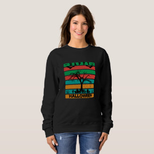 Multicolor Stripe Cemetery with Bats and Tree Sweatshirt