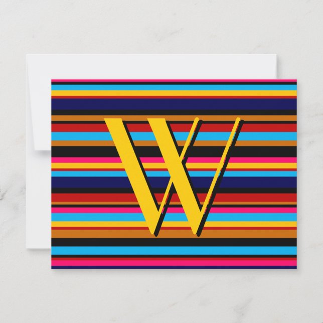 Multicolor Stripe Invitation (Front)