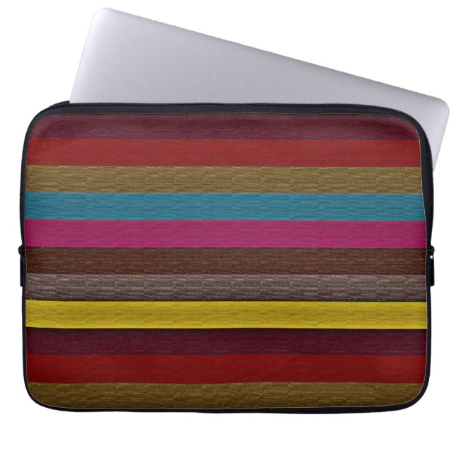 MultiColor Stripe Pattern 4 Laptop Sleeve (Front)