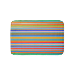 Multicolor Striped Pattern Bath Mat