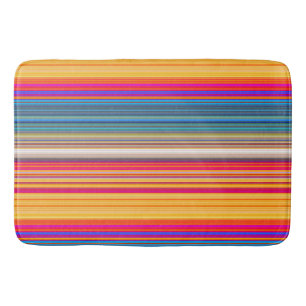 Multicolor Striped Pattern Bath Mat