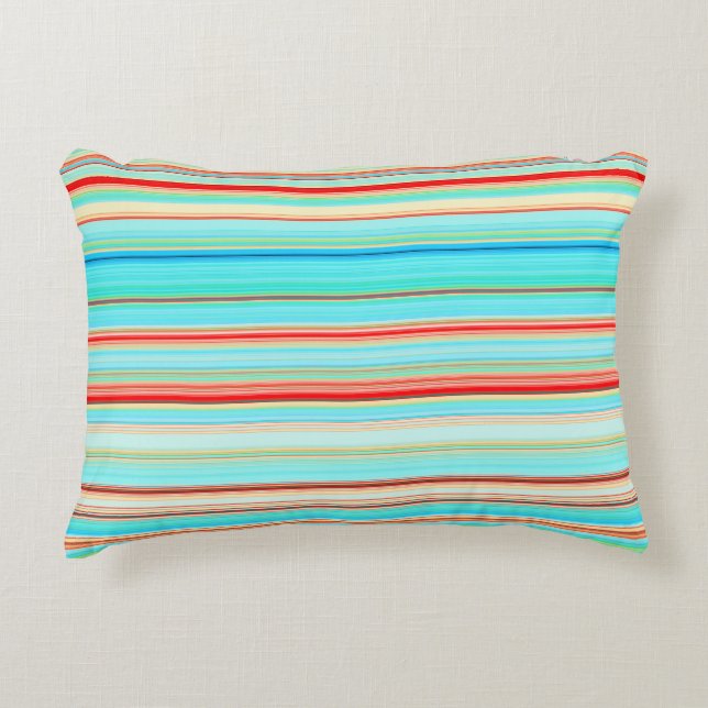 Multicolor Striped Pattern Decorative Cushion (Front)