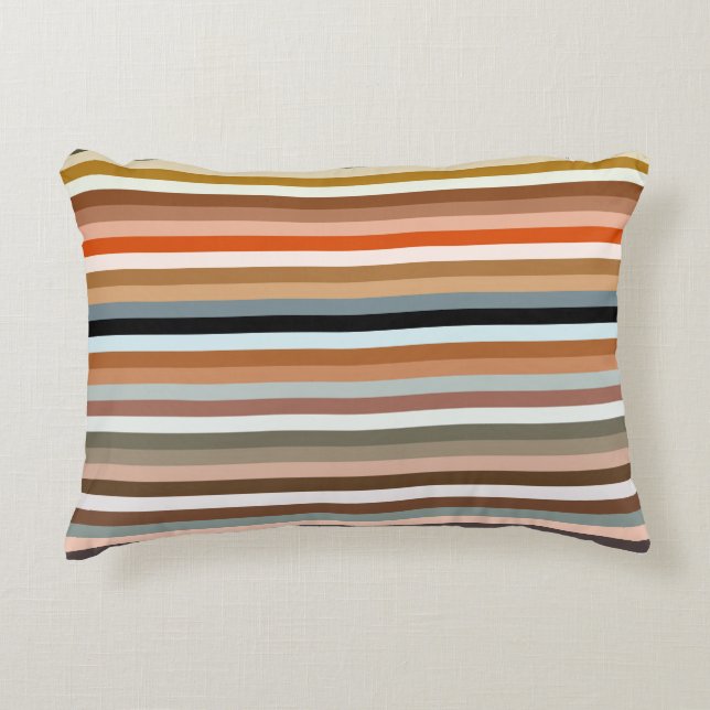 Multicolor Striped Pattern Decorative Cushion (Front)