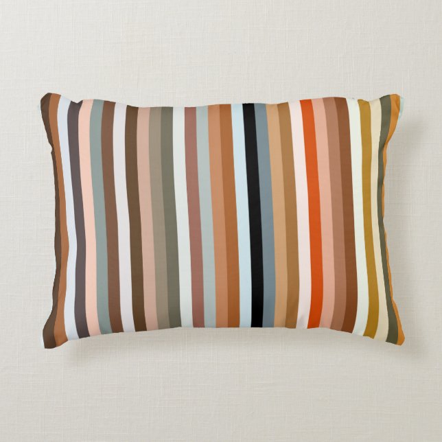 Multicolor Striped Pattern Decorative Cushion (Front)