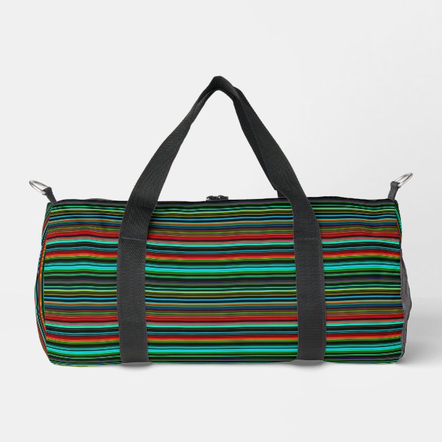 Multicolor Striped Pattern Duffle Bag (Front)