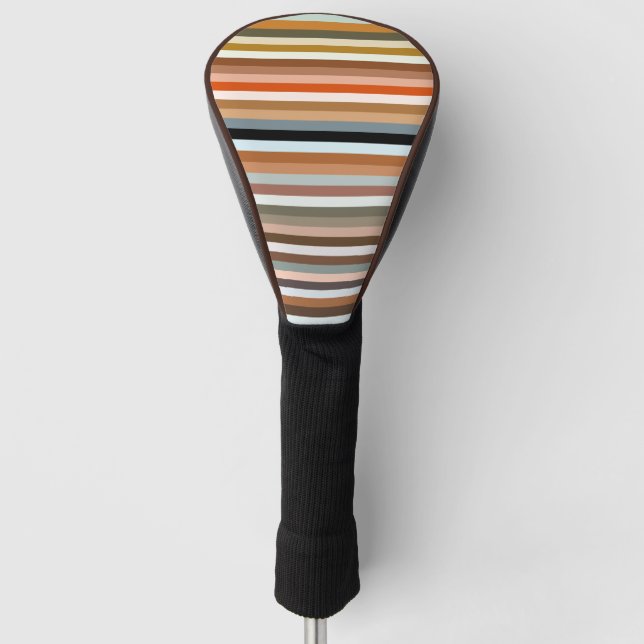 Multicolor Striped Pattern Golf Head Cover (Front)