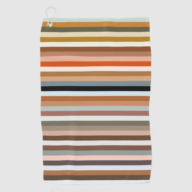 Multicolor Striped Pattern Golf Towel (Front)