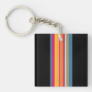 Multicolor Striped Pattern Key Ring