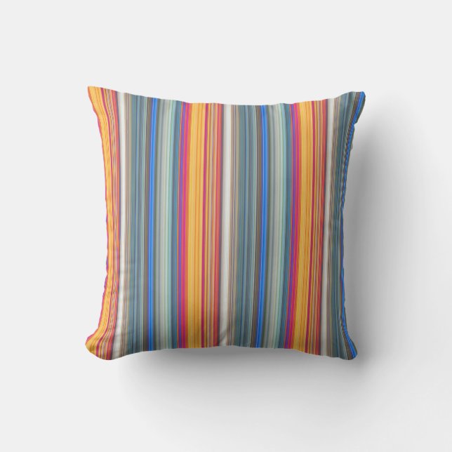 Multicolor Striped Pattern Outdoor Cushion (Front)