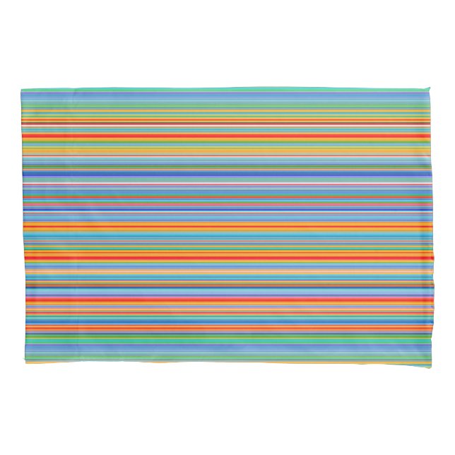 Multicolor Striped Pattern Pillowcase (Front)