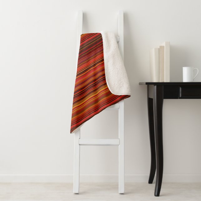 Multicolor Striped Pattern Sherpa Blanket (In Situ)
