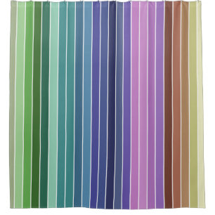 Multicolor Striped Pattern Shower Curtain