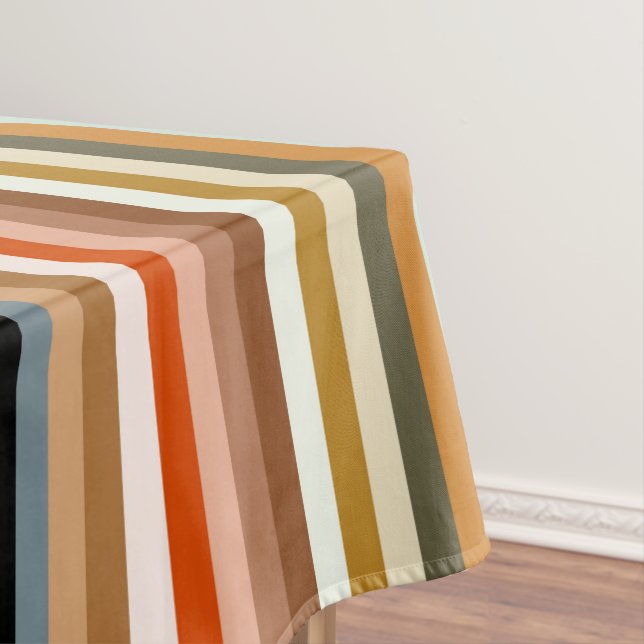 Multicolor Striped Pattern Tablecloth (In Situ)