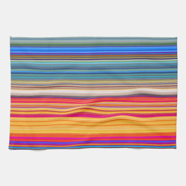 Multicolor Striped Pattern Tea Towel (Horizontal)
