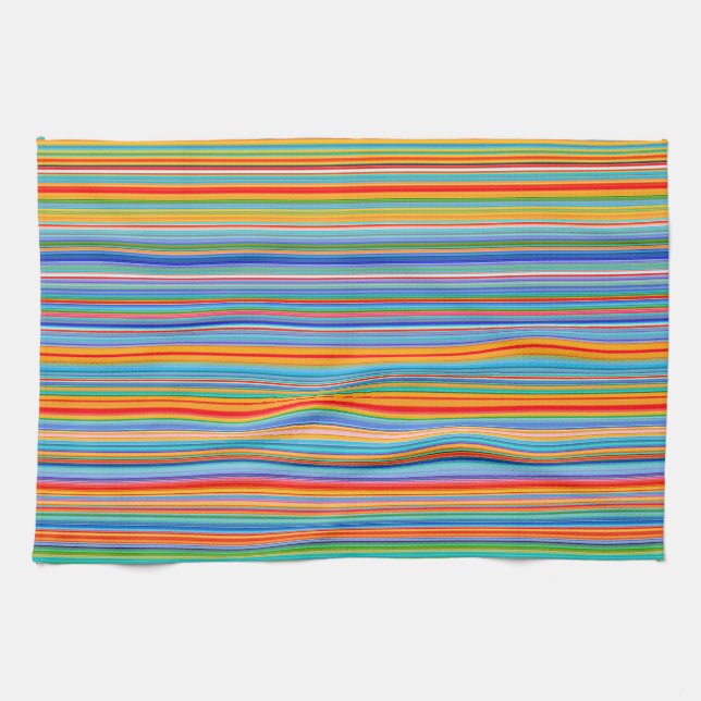 Multicolor Striped Pattern Tea Towel (Horizontal)