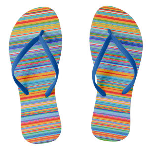 Multicolor Striped Pattern Thongs