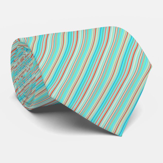 Multicolor Striped Pattern Tie (Rolled)