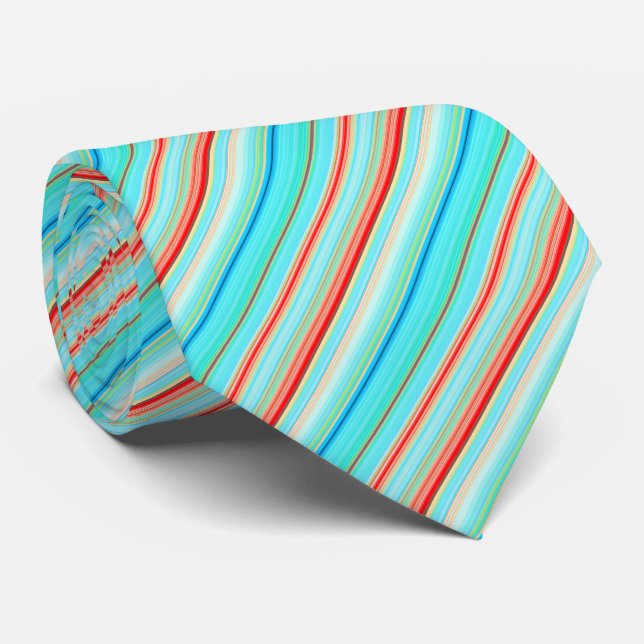 Multicolor Striped Pattern Tie (Rolled)
