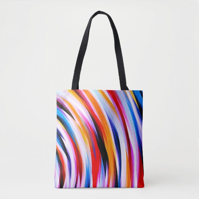 Multicolor Striped Pattern Tote Bag (Front)