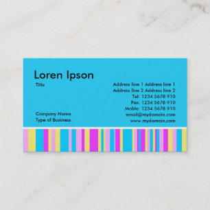 Multicolor Stripes - Blue Business Card