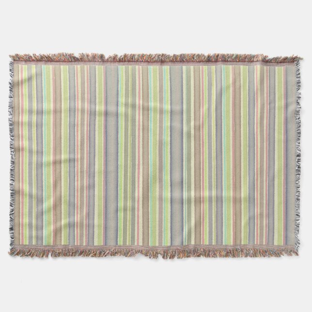 Multicolor stripes design throw blanket (Front)