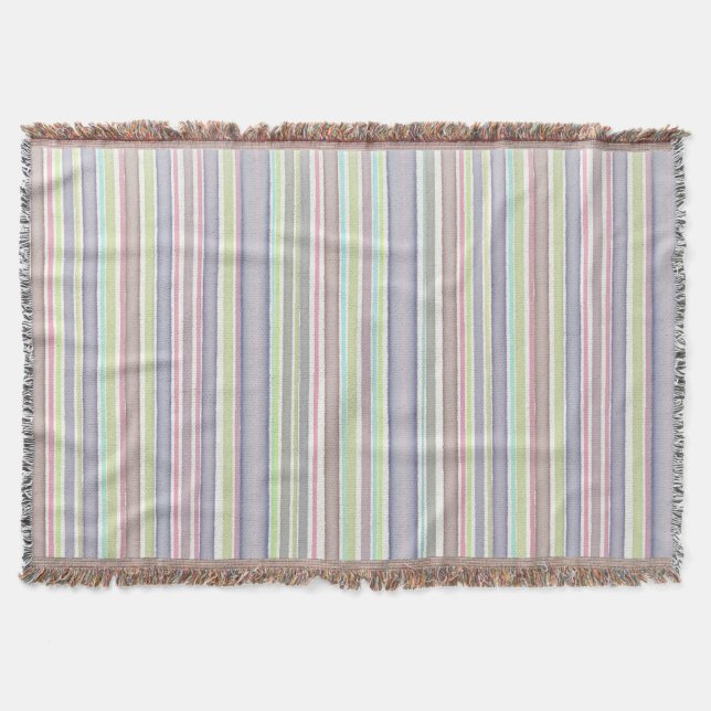 Multicolor stripes design throw blanket (Front)