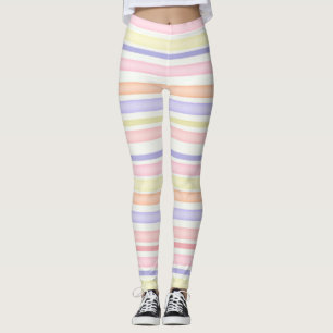 Multicolor stripes design watercolor leggings