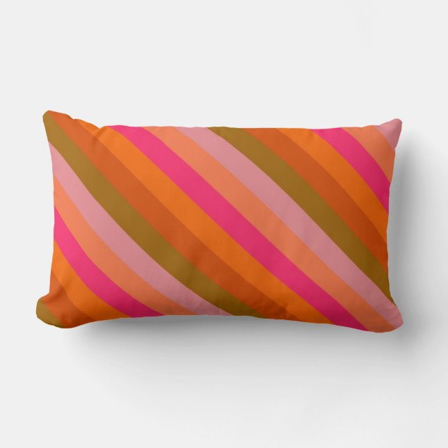 Multicolor Stripes Pattern 3 Lumbar Cushion (Front)
