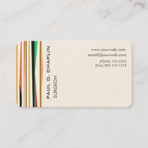 Multicolor Stripes  Trendy Mod Paediatrics Doctor Appointment Card