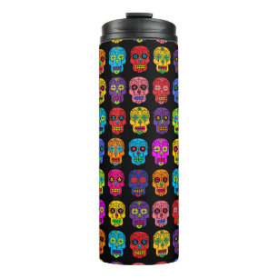 Multicolor Sugar Skulls Thermal Tumbler