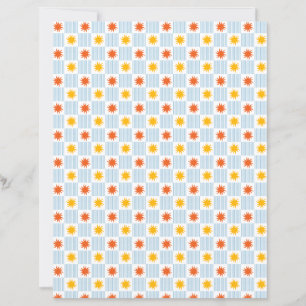Multicolor Sunburst Chequerboard Scrapbook Paper