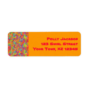 Multicolor Swirl Return Address Label