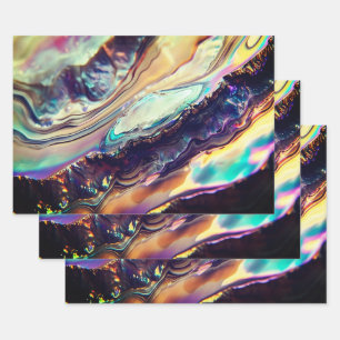 Multicolor Swirling Stripes of Igneous Rock Wrapping Paper Sheet