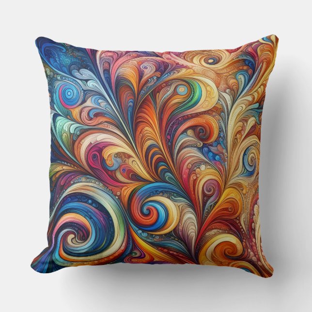Multicolor Swirls Cushion (Front)