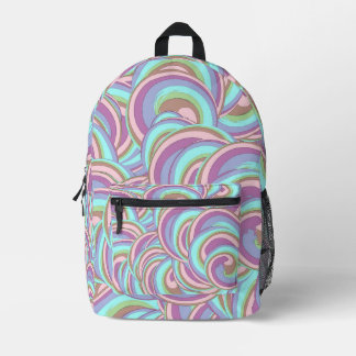 Multicolor Swirls Pattern Printed Backpack