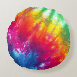 Multicolor Tie-Dye Round Cushion