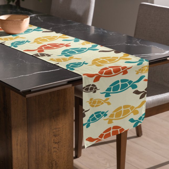 Multicolor Tortoise  Long Table Runner (table runner)