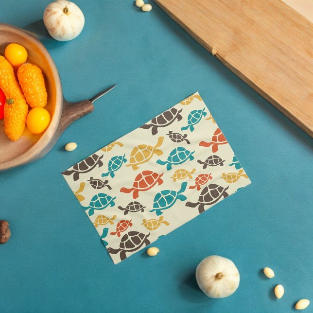 Multicolor Tortoise  Tea Towel (Kitchen Towel)