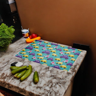 Multicolor Toy Cars Pattern  Cutting Board