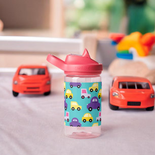 Multicolor Toy Cars Pattern Water Bottle