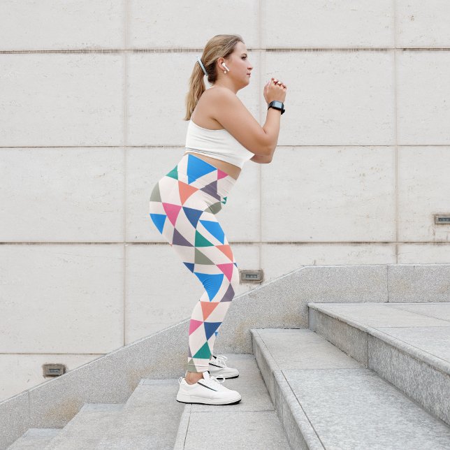 Multicolor Triangle Capri Leggings (Creator Uploaded)