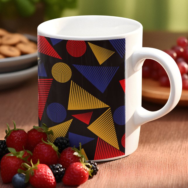 Multicolor Triangle Pattern Coffee Mug (Mugs)