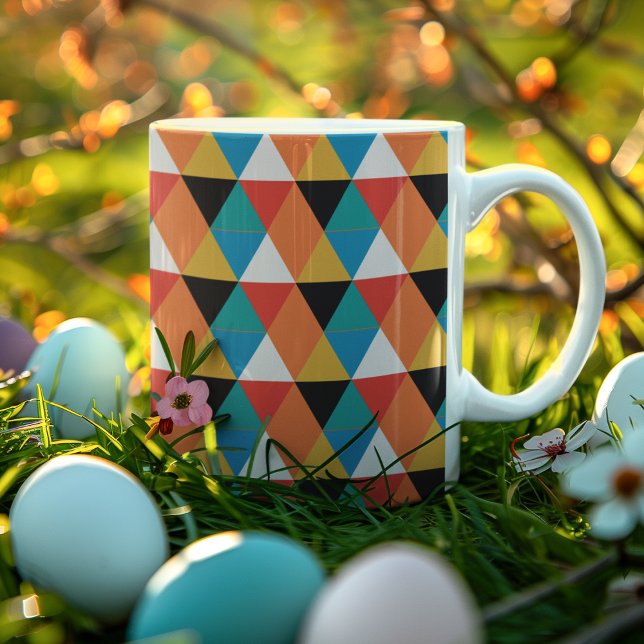Multicolor Triangle Pattern Coffee Mug (Mugs)